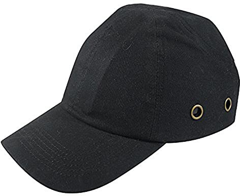 Baseball Bump Cap, Safety Hard Hat Style Comfortable Lightweight Head Protection Cap Adjustable Four Vents Protective Hat for Men Women (Black)