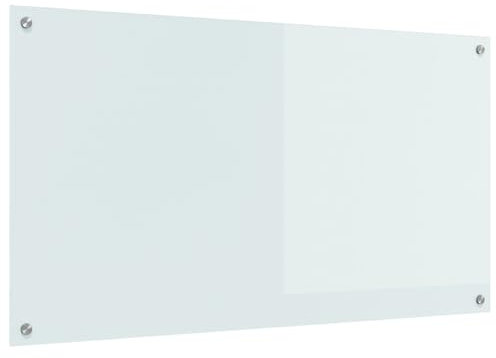 vidaXL Küchenrückwand Weiß 110x60x0,6 cm Hartglas