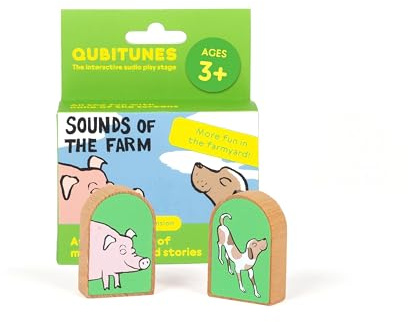 QUBITUNES Interactive Audio Play Stage Game | Sounds of The Farm Expansion Set |Create Sound & Stories | Listen, Learn and Play | Ages 3+ Boys & Girls
