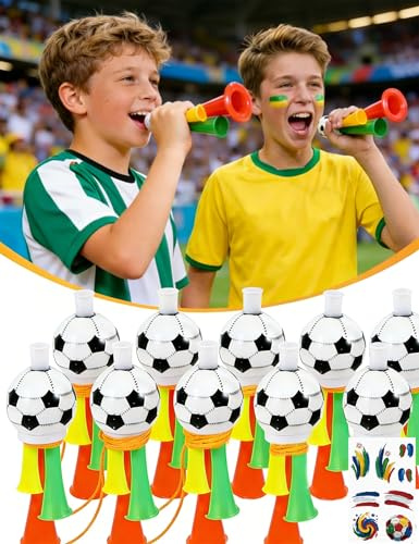HHUXIUE Vuvuzela Fußball Fan Horn, lauter Trompeten Geräuschmacher für Sportspiele, Heckklappenpartys und Spieltags Cheering (10 Stück, klein)