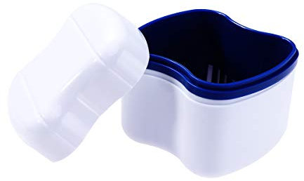 Storage Box Mit Rinsing Basket Praktische Zahnersatz-aufbewahrung Tragbare Und Hygienische Zahnersatz-badebox Blau Für Zuhause Und Reisen