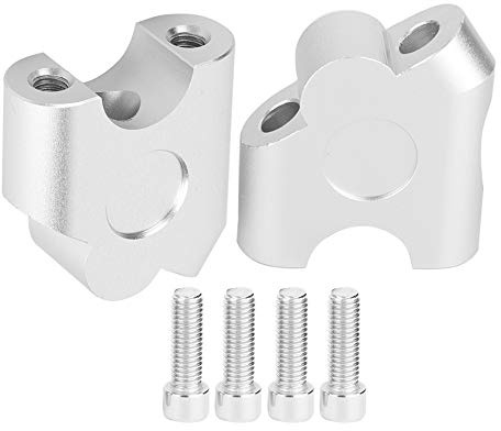 Hlyjoon Universale Moto Manubrio Riser Morsetto Indietro Spostare Attacco Adattatore (Cromo)