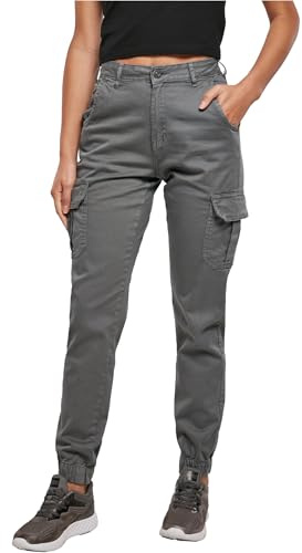 Urban Classics Damen Ladies Hose High Waist Cargo Pants, lightshadow, 27