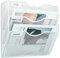 PAG Wandhalterung Dokumentenablage,Zeitschriftenhalter Wand, Wandorganizer Büro Zeitungshalter mit 3 Ebenen,für Zeitschriften/Brief/Zeitung/Notizbuch,Weiß