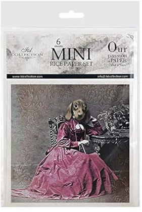 ITD Collection – mini rispapper kreativt set 14,8 x 14,8 cm (6 ark), Decoupage rispapper för scrapbooking och hantverk, flerfärgad (RSM036- HS code 48021000)