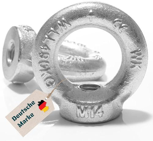 Yourkon Ringmutter | M6 bis M30 | DIN 582 | gal. verzinkt | Ring & Kranöse | Augemutter (1, M14)