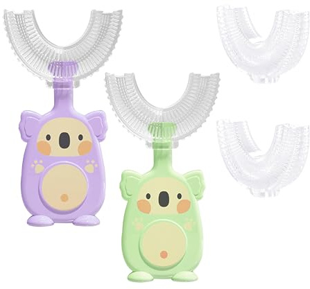 Spazzolino Bambini A Forma Di U Belli Denti 360 Gradi Ergonomico Lava Lavadenti Bambino Sorriso Sano Dentinale Healthy Smile Children Toothbrush Oral Care Bimbi Bimbo 1 Anno 2 3 4 Anni Silicone Shaped