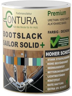 Contura Bootslack Farbig GLÄNZEND Yacht- Buntlack Metall Holz GFK Holzlack Boot Farblos (Farblos, 2,5 Liter)