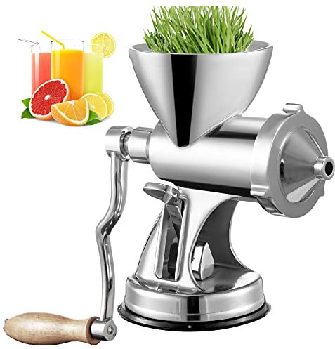 Manuell vetegräsjuicer i rostfritt stål Hemmaskruv Långsam r Grönsaksapelsinjuicepress Bärbar mixer