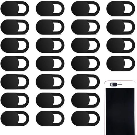 Webcam-Abdeckung für Privatsphäre, Kamera-Abdeckung, Handy-Kamera-Abdeckung, 0,1 cm, ultradünnes Design, Web-Kamera-Abdeckung für Laptop, Desktop, PC, Tablet, Smartphone und mehr, Schwarz, 25 Stück
