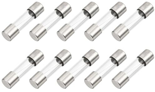 sourcing map Fusibili in vetro ad azione rapida, 3 A, 125 V, 5 x 20 mm, fusibili ad azione rapida per circuiti stampati, dispositivi elettronici, elettrodomestici, stringa luminosa