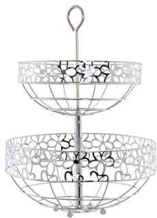 FRUTERO METAL 28X28X39 MARGARITAS CROMADO PLATEADO