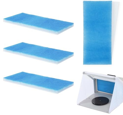 WISEPRO 4 Stück Filtermatte, Filter für Airbrush, Doppellagig Booth Air Filter Material, Airbrush Filter Tragbares Airbrush Zubehör Ersatzfilter passend für Spritzkabinen