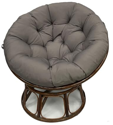 FZKun Cojín para silla Papasan – Cojín redondo acolchado grueso para silla, columpio de nido de huevo suave, cojín de asiento acogedor, hamaca relajante para interiores y exteriores (gris oscuro, 60