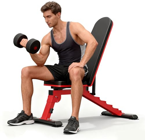 CRYSTAL FIT 1200LB Weight Bench, Heavy Duty Adjustable Weight Bench for Full Body Workout, Foldable Strength Training Bench for Home Gym Dumbbell Exercise