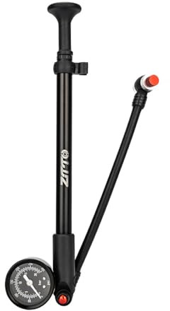 QANYEGN Pompe d'amortisseur de vélo de Montagne, Pompe d'amortisseur de vélo avec jauges Valve de Pompe à air Haute Pression 300PSI pour Fourche Avant et Suspension arrière