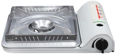Bärbar campingspis 3 500 W – butangas utomhusgrill med piezoelektrisk tändning, temperaturkontroll och magnetisk säkerhetsventil, lätt BBQ-grill för picknick, grillning, familjefester