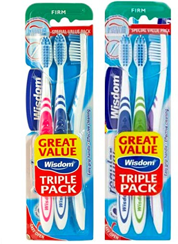 2 Packs x 3 Pcs Regular Plus Triple Firm Toothbrush