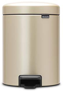 Brabantia NewIcon Treteimer sanft schließend, Kunststoff-Inneneimer, Champagne, 5 Liter