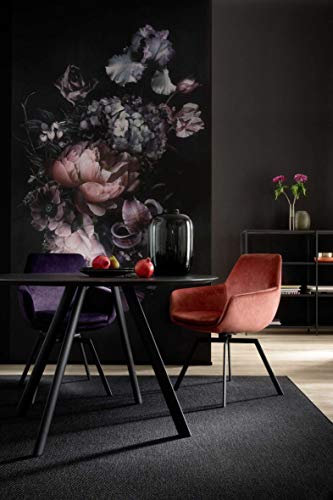 Tapete Blumen Rosa Schwarz Fototapete Vliestapete Bunt Landhaus Rosen SCHÖNER WOHNEN-Kollektion Serie Traces - 2,70m x 1,59m - Made in Germany