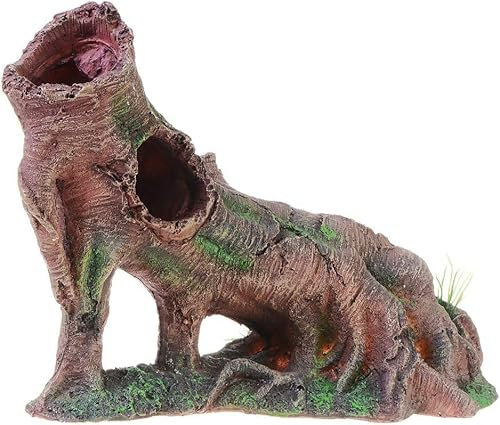 Uotyle Aquarium Deko Baumstamm Höhle Aquarium Dekoration Harz Aqua Decor Aquarium Höhle Für Fische