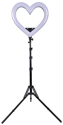 Lampada fotografica ad anello a forma di cuore a LED RGB da 19 pollici con treppiede per il trucco della registrazione video