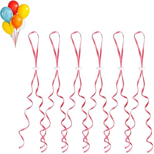 GoldRock Chiusure per palloncini a elio con cordino per palloncini, 50 pezzi, colore rosso, chiusura per palloncini, stringhe per palloncini, corda per appendere palloncini per matrimoni, compleanni,