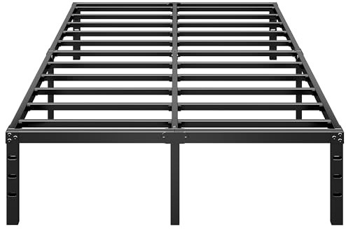 HLIPHA Metal Platform Bed Frame 14 Inch Tall,No Box Spring Needed,Queen Size Bed with Heavy Duty Strong Support Slats,Easy to Assemble,Black