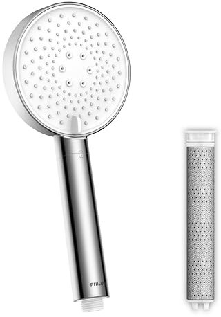 Philips Showerhead with Filter Effectively removes Chlorine and Other coarse Particles, Three Spray Modes, Pressure-Enhancing Design, 1-Month Filtration Capacity