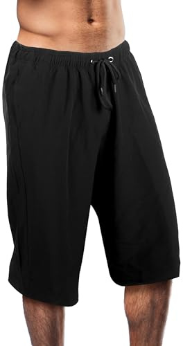 highlaz hl knälång badbyxor extra långa badshorts för män med fickor med dragkedja andas snabbtorkande badshorts extra långa för män