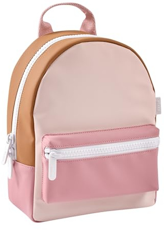 BEABA, Sac à Dos Enfant Maternelle, Cartable fille primaire, 2 Poches, Etiquette Prénom, Large Zip, Anses Ajustables, Dos Rembourré, Waterproof, Moderne, Robuste, Facile à nettoyer, Faro Dusty rose