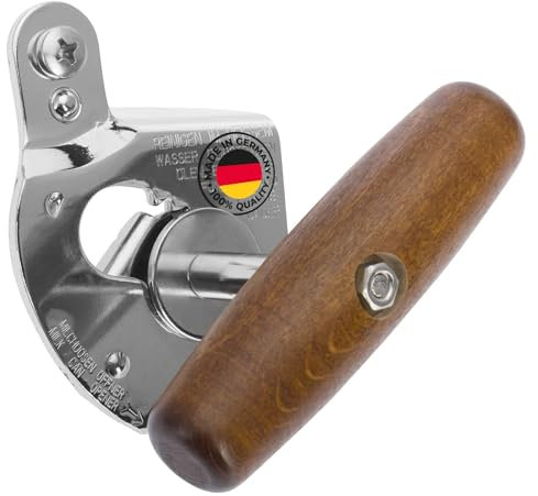 Westmark Apriscatole professionale, 1 Pz. – Edizione Titan Monopol – Robusto apriscatole in acciaio – Manopola in legno ergonomica, durevole – Argento/marrone
