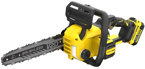 STANLEY FATMAX 18V V20 Kit de Tronçonneuse sans Balais, 30 cm, 12po, avec 1x batterie 4Ah et 1x chargeur, SFMCCS730M1-QW