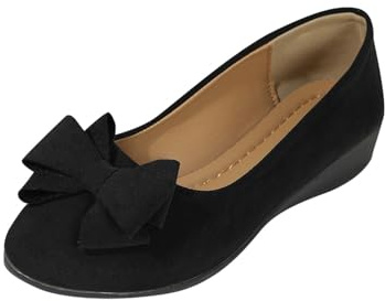 Ofertas Flash del Dia Zapatos Mujer Comodos Vestir,Zapatos Mujer de Cuña Elegantes Bailarinas de Punta Redonda con Arco Moda Fiesta Zapatillas Vestir de Ante Versátil Mocasines Ortopédicos Calzado
