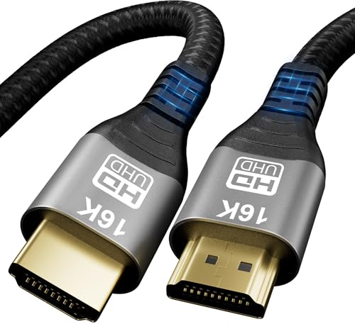 CAKOBLE Cavo HDMI 2.2 1 mt,16K 12K 8K 4K | 96Gbps Ultra High Speed Cavo HDMI | 16K@60Hz 8K@240Hz | eARC HDR10+ Dolby Vision/Atmos | HDCP 2.3 |Per PS5, Xbox Series X/S, Soundbar, PC, Per cavo hdmi 2.1