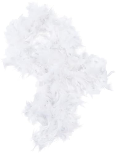 GORGECRAFT Boas en Plumes de Marabout Moelleuses 2m Bordure en Plumes de Dinde Blanches de 14~19cm Chandelle Déguisement pour Femme Vêtements Artisanat Danse Mariage Fête d'arbre de Noël