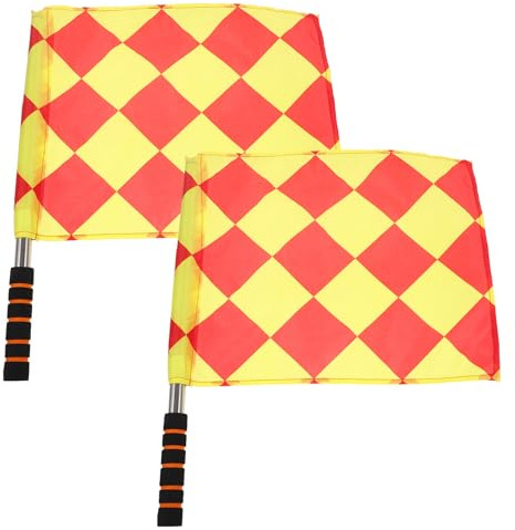 GRIRIW 2 Bandiere Di Penalità Per Arbitri Bandiera Gialla Per Arbitri Bandiera Per Guardalinee Bandiere Per Segnaletica Di Calcio