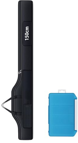 Set de bolsas para cañas de pescar Relaxyee, bolsa plegable con caja de almacenamiento para cañas de pescar de exterior, 80/100/130/150 cm, Negro , 150 cm, Clásico