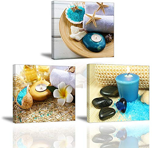 Piy Painting Cuadro en Lienzo del Vela Azul Medicina Piedra 3X Pinturas murales Ambiente romantico Decoración Impresiones de Lienzo Sala de Estar Dormitorio 30x30cm