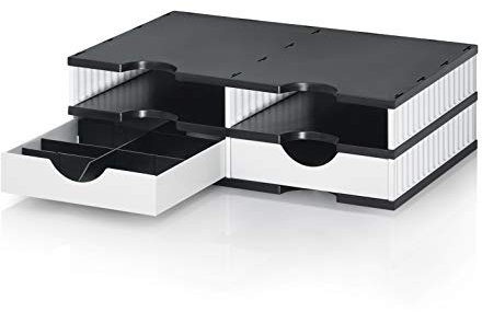 styro Sortierstation styrodoc duo, 4 Fächer, schwarz weiß