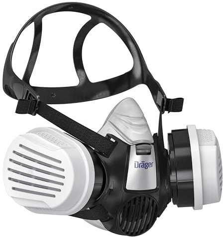 Dräger X-plore 3300 Masque de protection respiratoire anti-gaz, masque contre produit chimique et vapeurs, demi-masque à cartouche ABEK1 HG P3