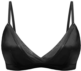 SilRiver Women's Silk Satin Padded Bralette Wireless Everyday Bra | Premium Genuine Silk, Buttery, Breathable, Comfortable. Removable Pads. Smooth Under Tops & Dresses