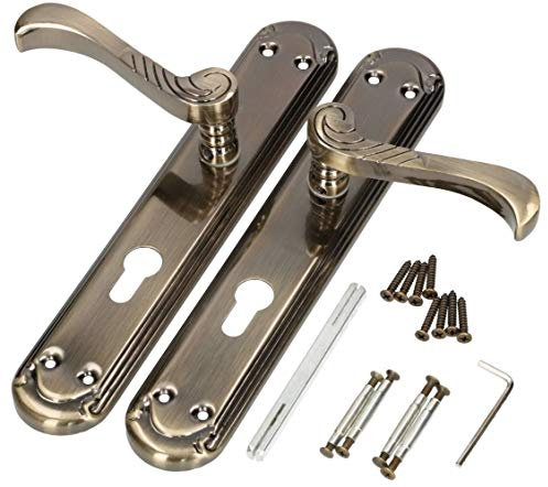 KOTARBAU Türdrücker 90 mm PZ Türgriff Türbeschlag Türklinke Drückergarnitur Langschild Türdrückergarnitur Innentür Außentür Handgriff Torbeschlag