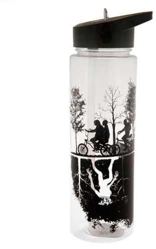 Stranger Things Upside Down Design Travel Bottle - 25oz/700ml Durable, Leak-Proof Plastic Drinkware, Stylish Hydration on The Go - Officially Licensed Netflix Merchandise