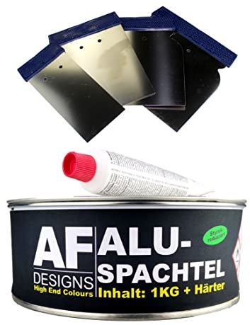 Alex Flittner Designs Mastic en aluminium pour voiture 1 kg avec durcisseur + 4 spatules japonaises