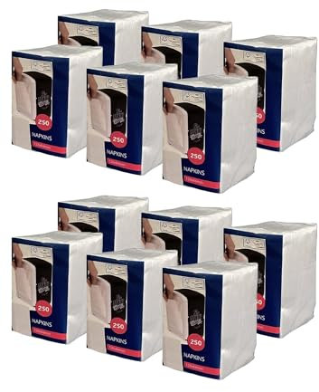 Lot de 3000 serviettes en cellulose - Pliées en 1/8 - Blanc - 12 x 8,5 cm - Pour bistro - Pour bistro - Gastro - Compatible avec les distributeurs Cabanaz (12 x 250 pièces, blanc, a bit thicker)