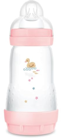 MAM Biberón Easy Start anticólicos con tetina de silicona SkinSoftTM 2+ meses, 260 ml, rosa