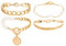 fdsmall Gold Chain Link Armband Set für Frauen: Real Gold überzogene Perlenarmband & Schlange Armband Paperclip Link Kette Armbänder Stapelbar - Trendy Schmuck für Frauen (02)