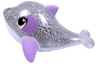 ABC 104010088 - Glittrande Delfin med Magiskt Ljus - Glittrig Delfin från ABC, Sensor med Magisk Ljusfunktion i Regnbågsfärger, 14 cm, Från 12 månader