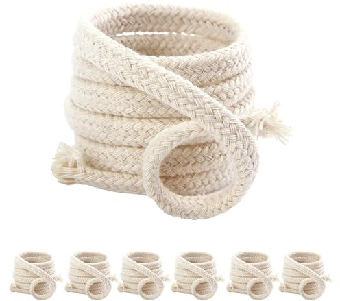 600cm Ø 6mm Ersatzdocht für Öllampen Zuschneidbar- Premium Ersatzdocht für Gartenfackel, Bambusfackel, Lampendocht Öllampe, Fackel-Docht, Rund, 6 Stück 100 cm Länge